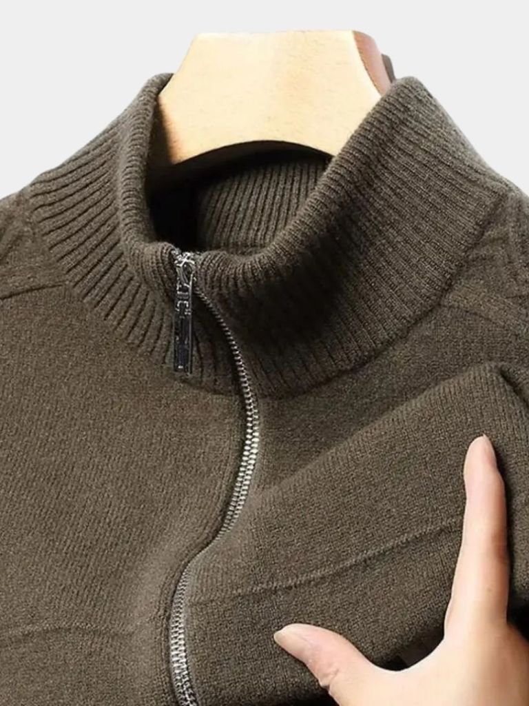 Sweter z kaszmiru z zamkiem