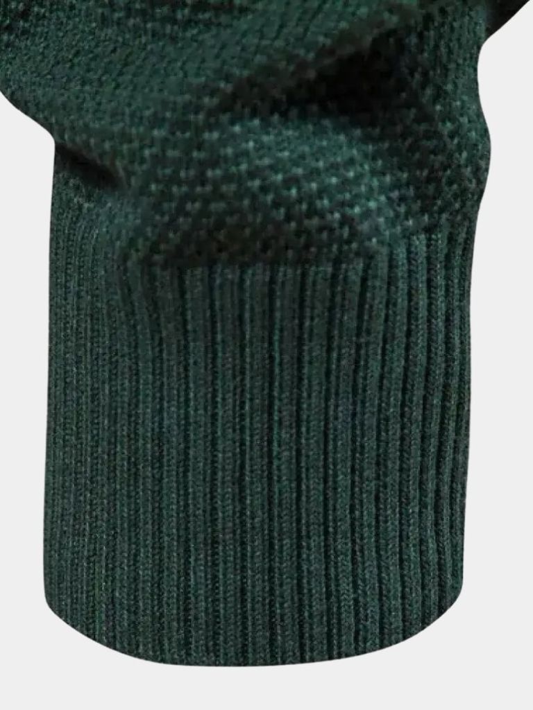 Sweter Pullover z Dzianiny z Okrągłym Dekoltem