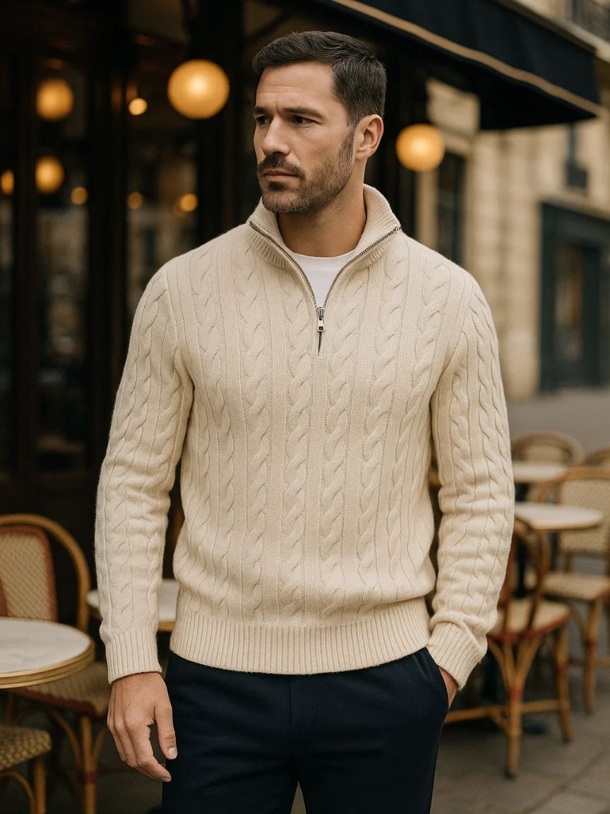 Podstawowy Sweter z Pół-Zipem