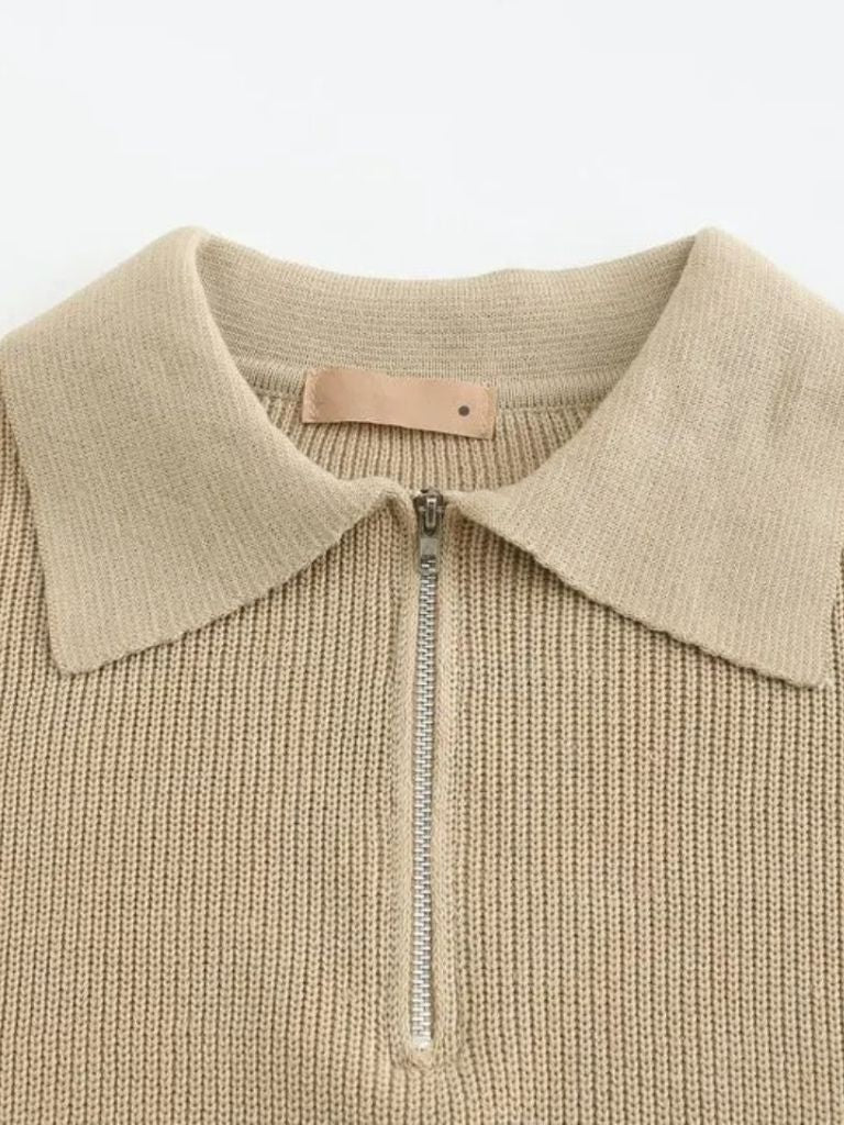 Podstawowy Sweter z Pół-Zipem