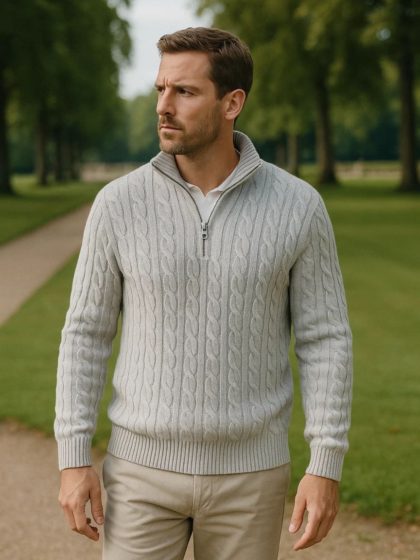 Podstawowy Sweter z Pół-Zipem
