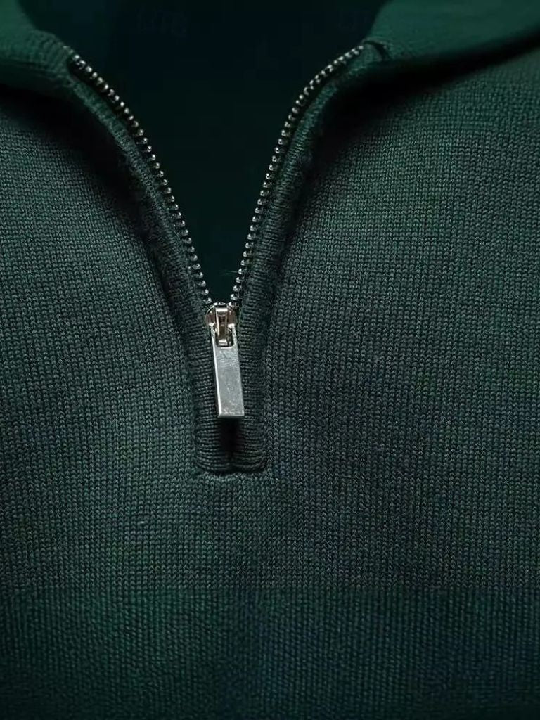 Podstawowy Sweter z Kwartalnym Zamkiem