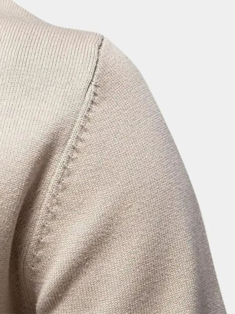 Sweter Kardigan z Pół-Zipem w Jednolitym Kolorze