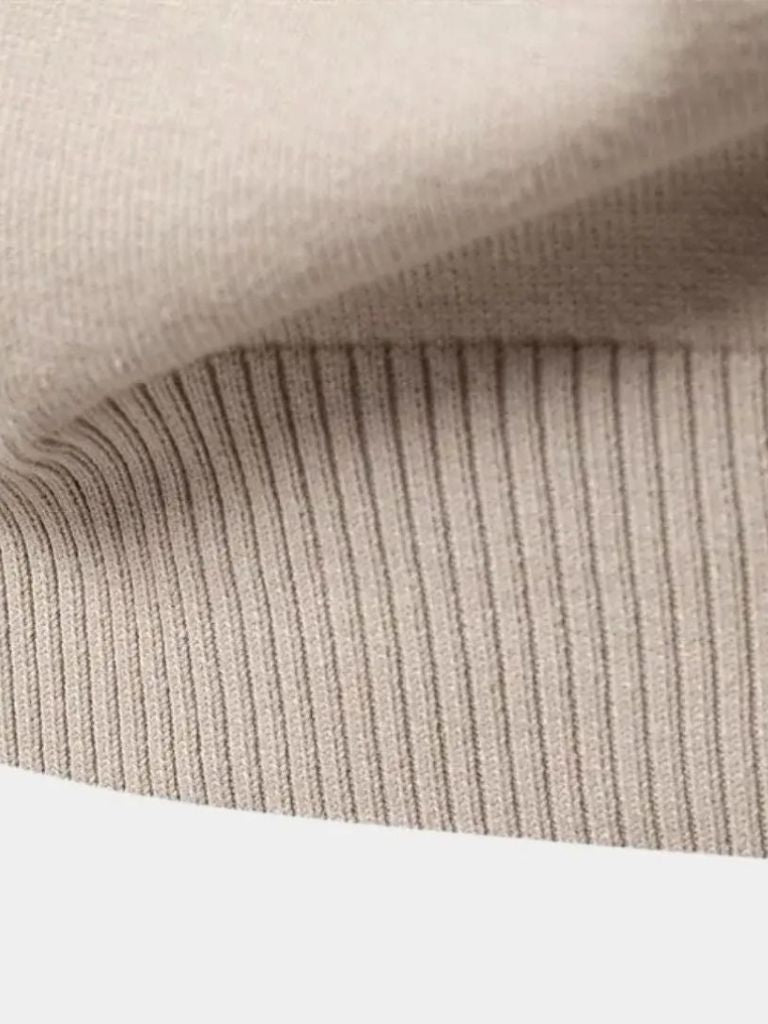Sweter Kardigan z Pół-Zipem w Jednolitym Kolorze