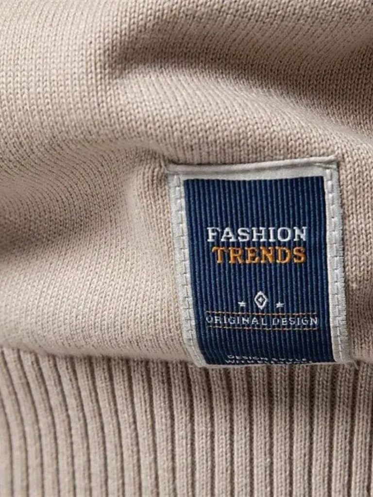 Sweter Kardigan z Pół-Zipem w Jednolitym Kolorze