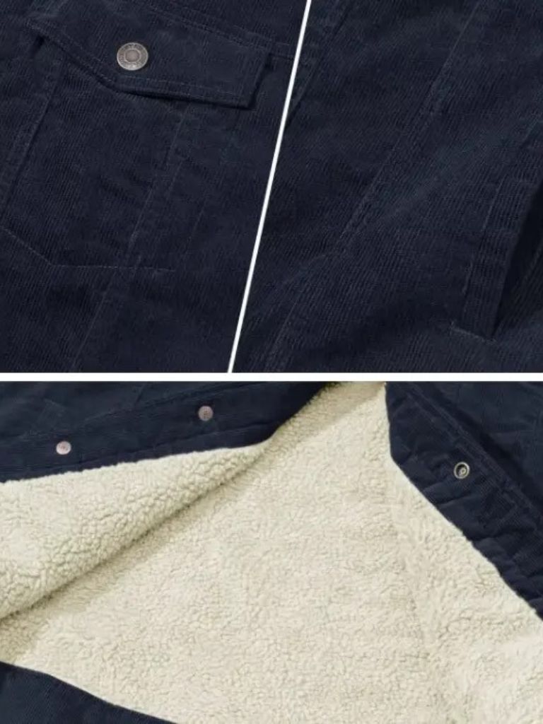 Kurtka Sherpa z Aksamitnej Tkaniny
