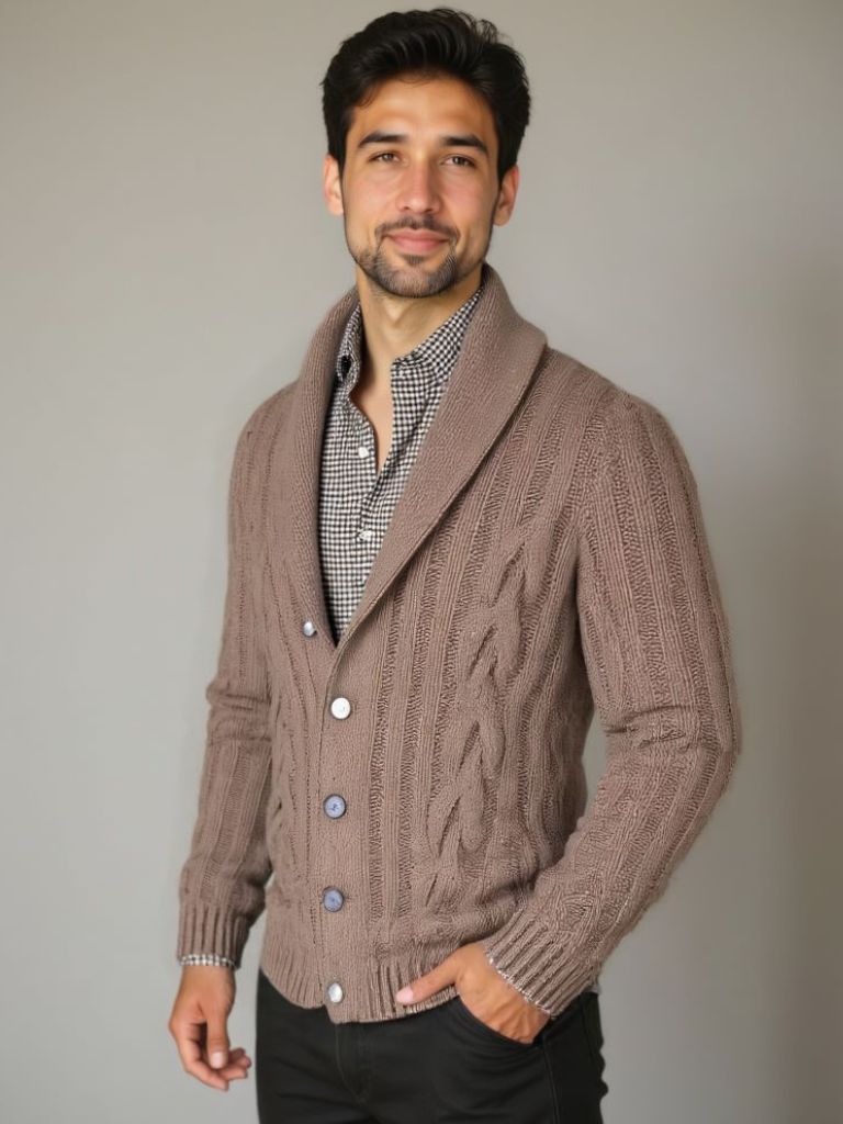 Męski Sweter Kardigan