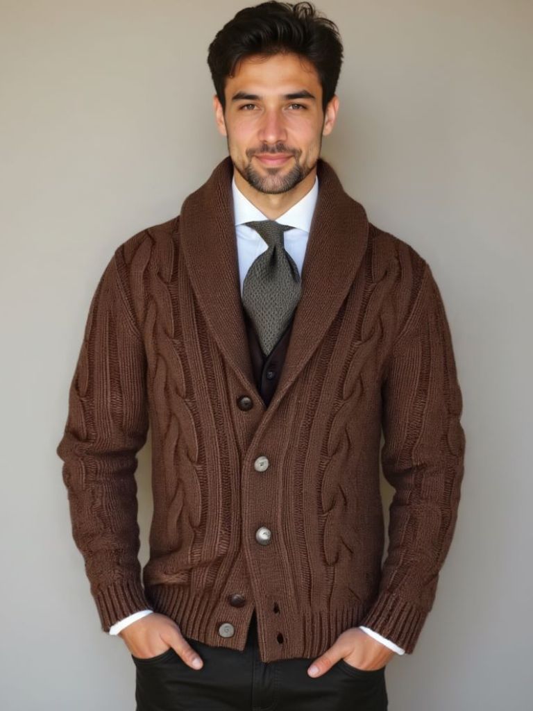 Męski Sweter Kardigan