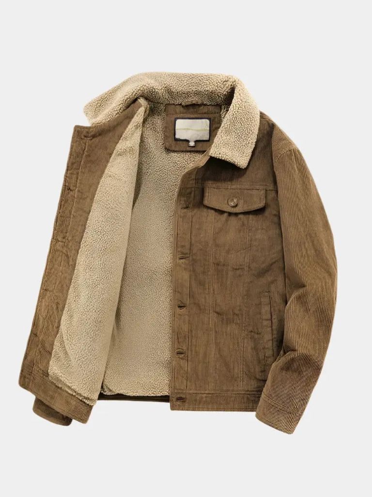 Minimalistyczna Vintage Kurtka z Sztruksu