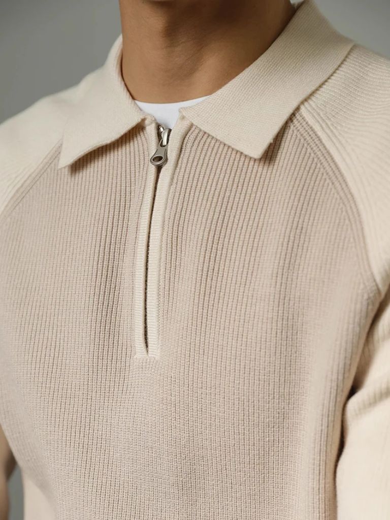 Sweter Raglan z Ćwierć Zamkiem