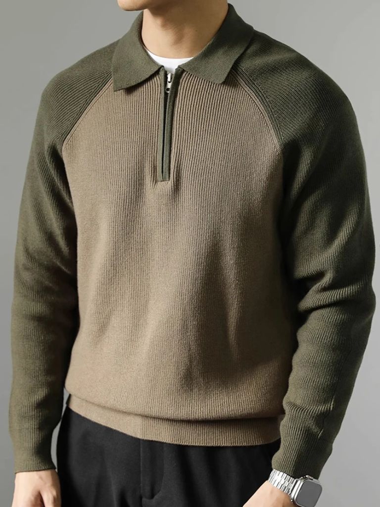 Sweter Raglan z Ćwierć Zamkiem