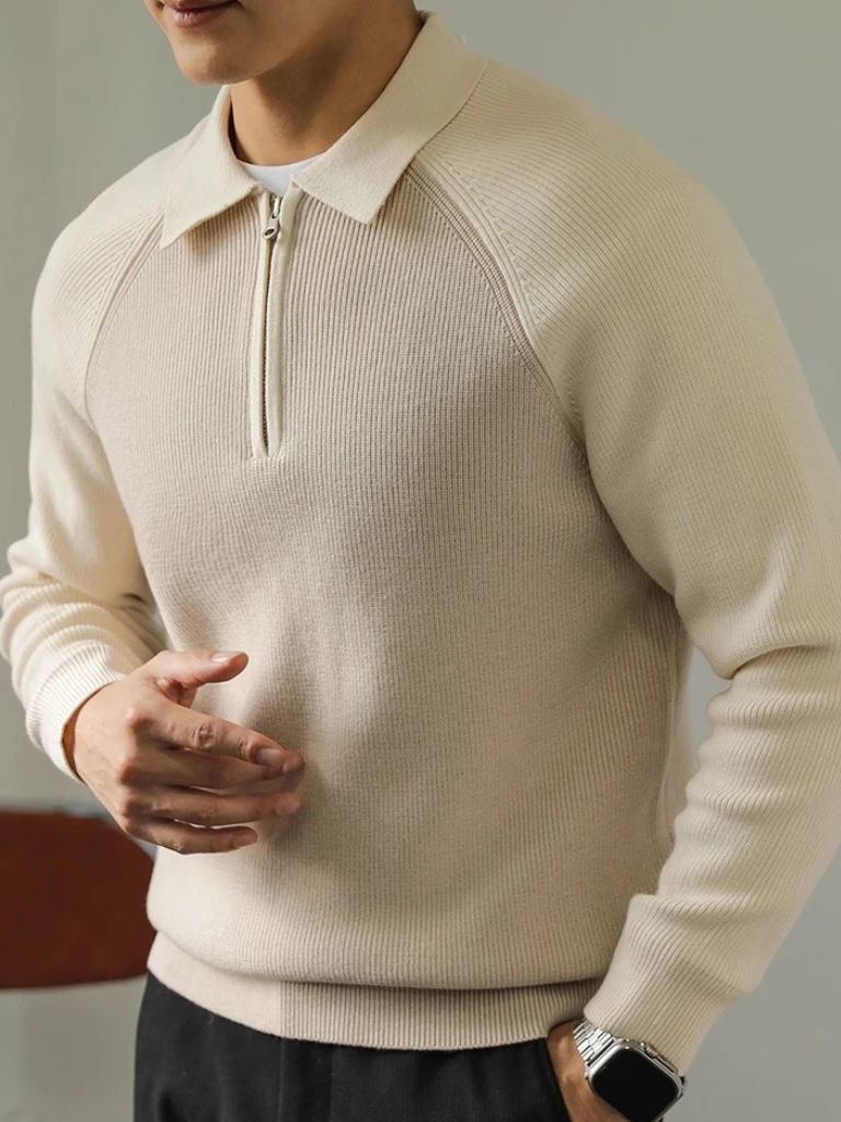 Sweter Raglan z Ćwierć Zamkiem