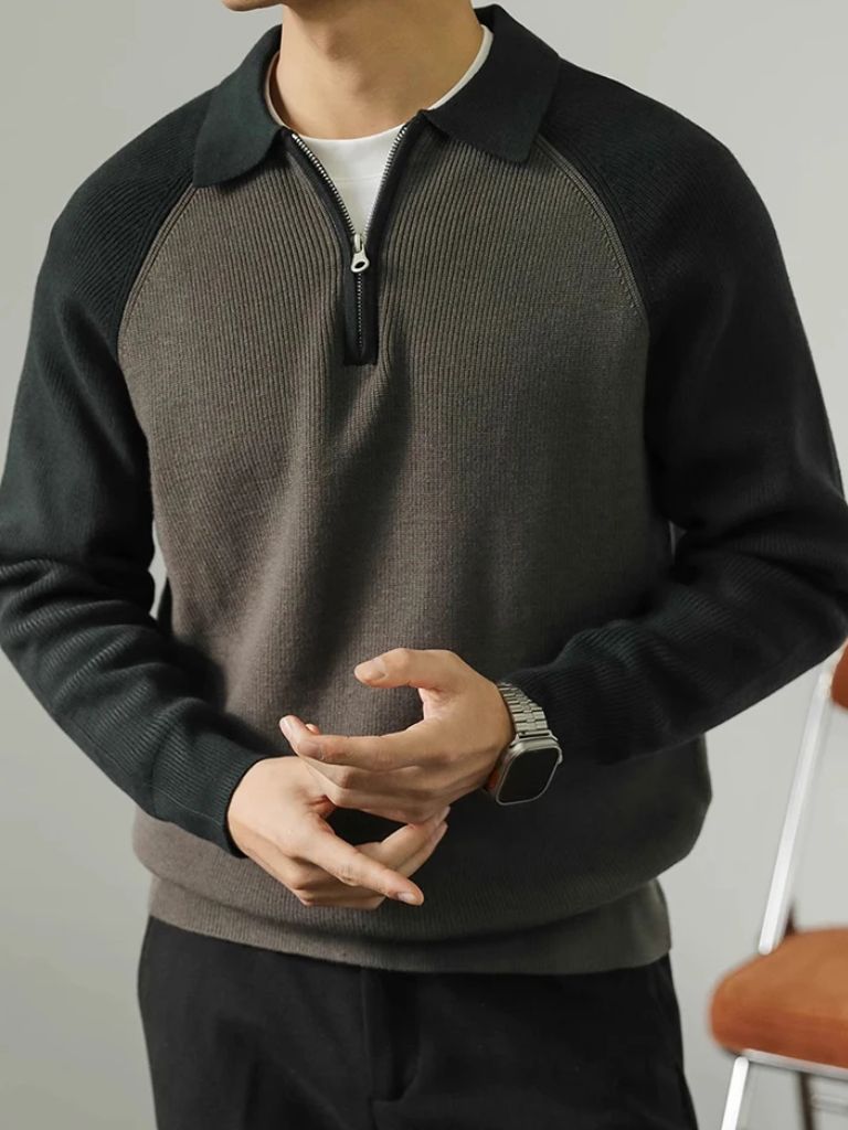Sweter Raglan z Ćwierć Zamkiem