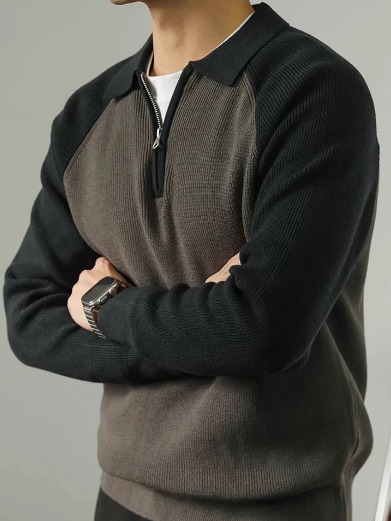 Sweter Raglan z Ćwierć Zamkiem