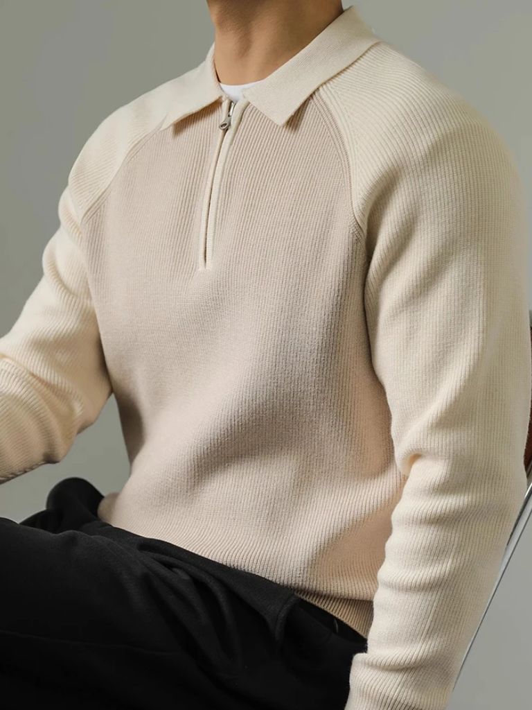 Sweter Raglan z Ćwierć Zamkiem
