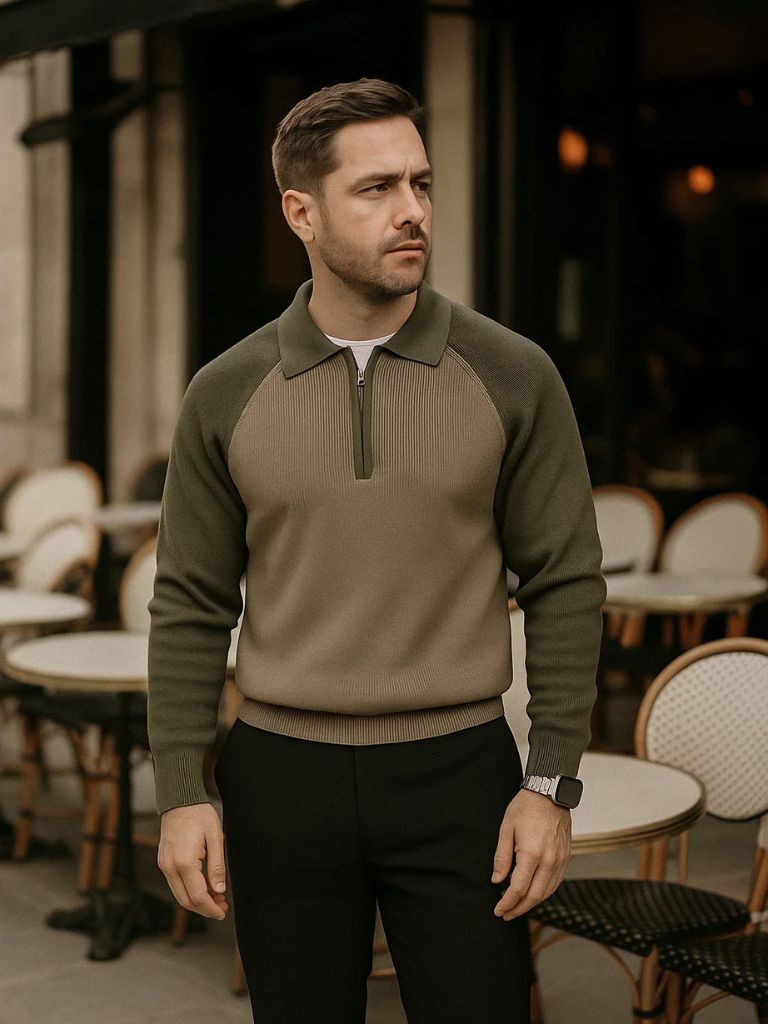 Sweter Raglan z Ćwierć Zamkiem