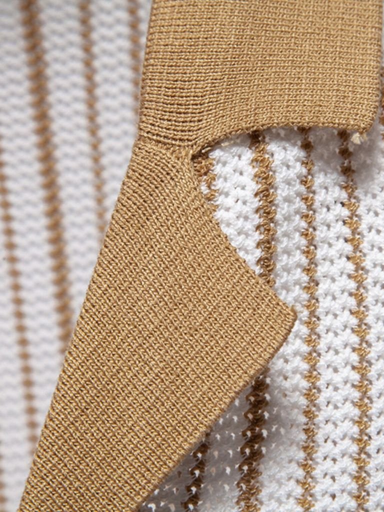 Polo w paski z dzianiny