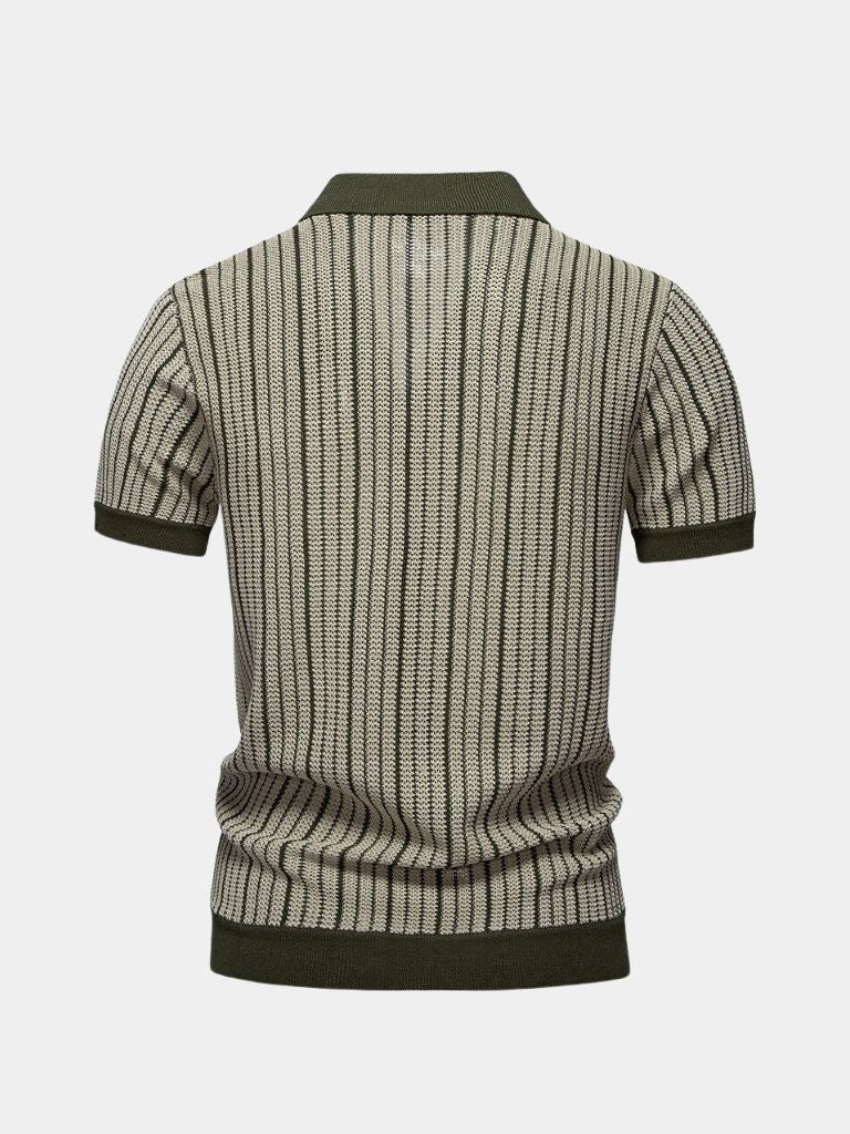 Polo w paski z dzianiny