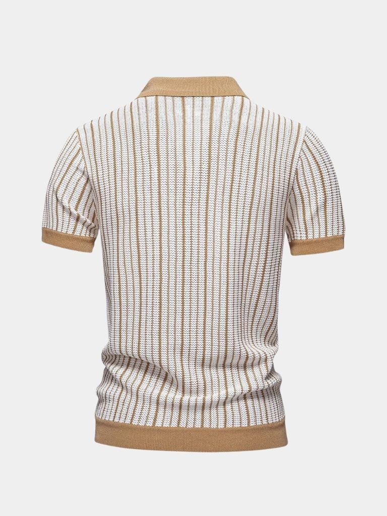 Polo w paski z dzianiny