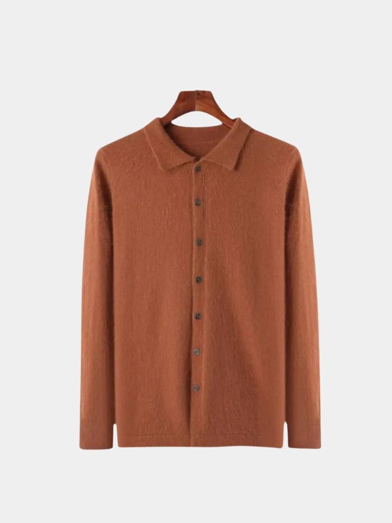 100% Cashmere Polo Cardigan