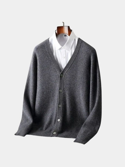 100% Merino Wool V-Neck Cardigan