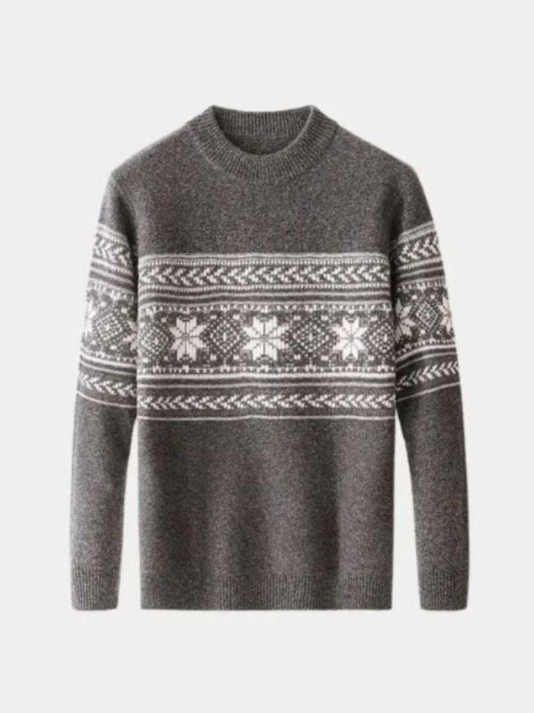 100% Wełniany Sweter Pullover Fair Isle