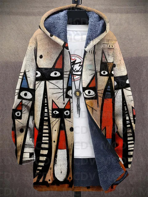 Filippa | Abstract Hoodie with Cats