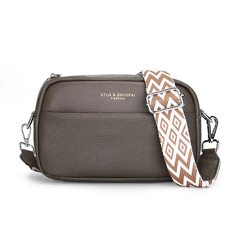 "Velours d'Or Billie" Leather Shoulder Bag