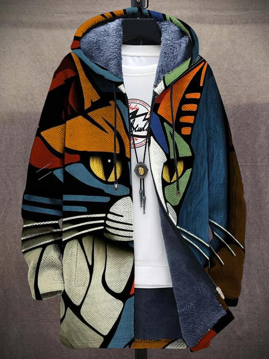 Faye | Abstract Cat Print Hoodie