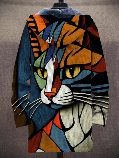 Faye | Abstract Cat Print Hoodie