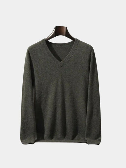 Sweter Kaszmirowy z Dekoltem w Serek