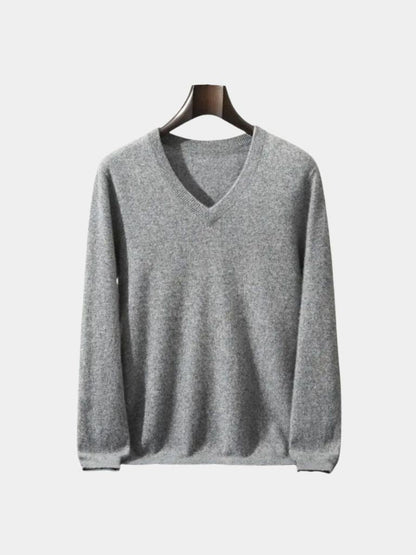 Sweter Kaszmirowy z Dekoltem w Serek