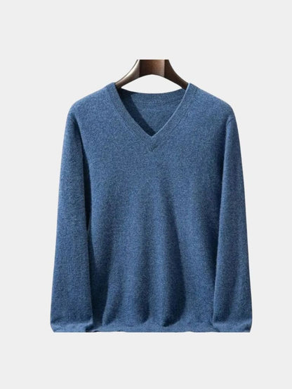 Sweter Kaszmirowy z Dekoltem w Serek