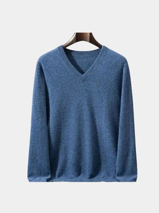 Sweter Kaszmirowy z Dekoltem w Serek