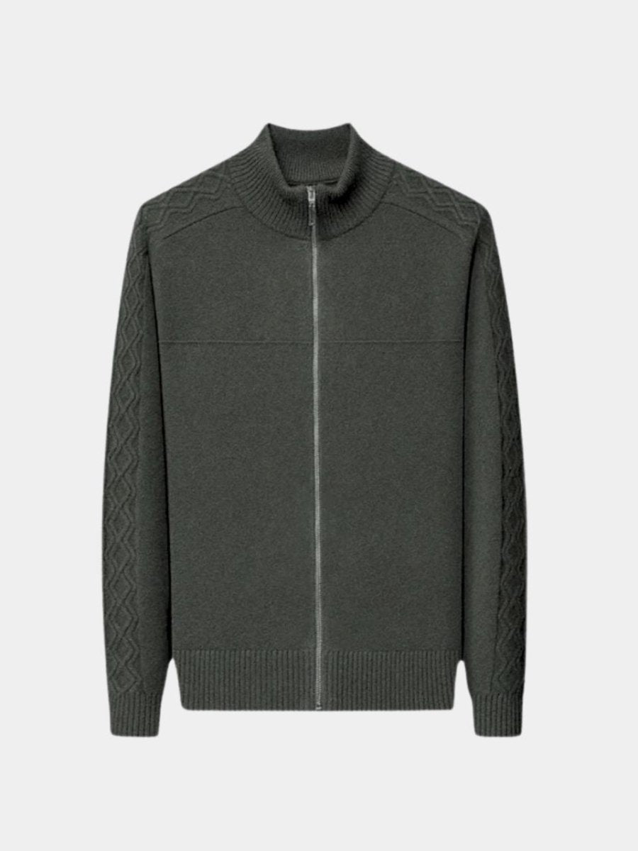 Sweter z kaszmiru z zamkiem, dzianinowy golf
