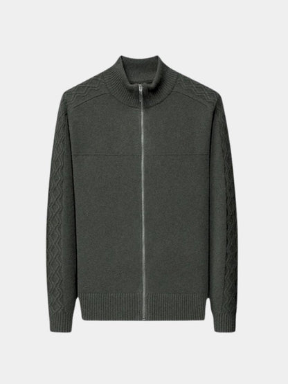 Sweter z kaszmiru z zamkiem, dzianinowy golf