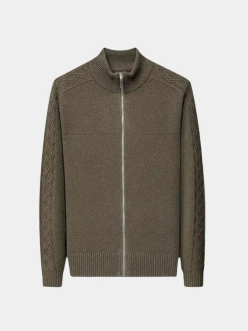 Sweter z kaszmiru z zamkiem, dzianinowy golf
