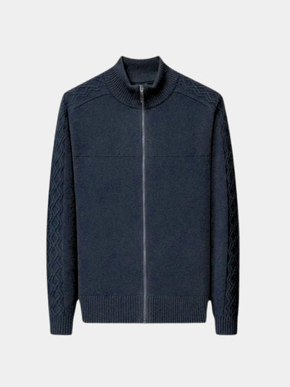 Sweter z kaszmiru z zamkiem, dzianinowy golf