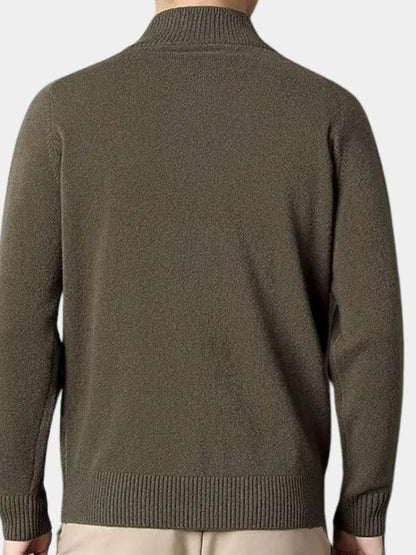 Sweter z kaszmiru z zamkiem, dzianinowy golf