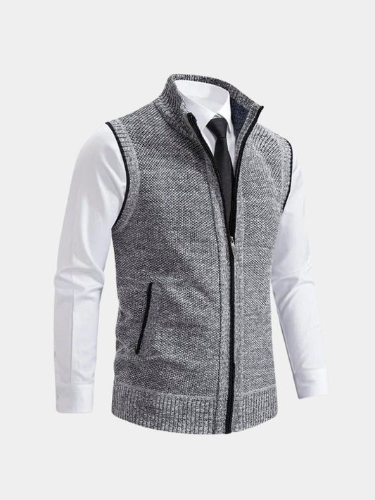 Elegancka kamizelka z pełnym zamkiem błyskawicznym