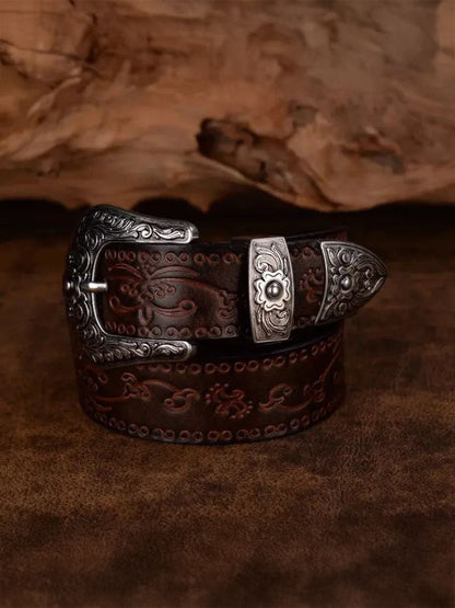 Elegancki Skórzany Pasek Western