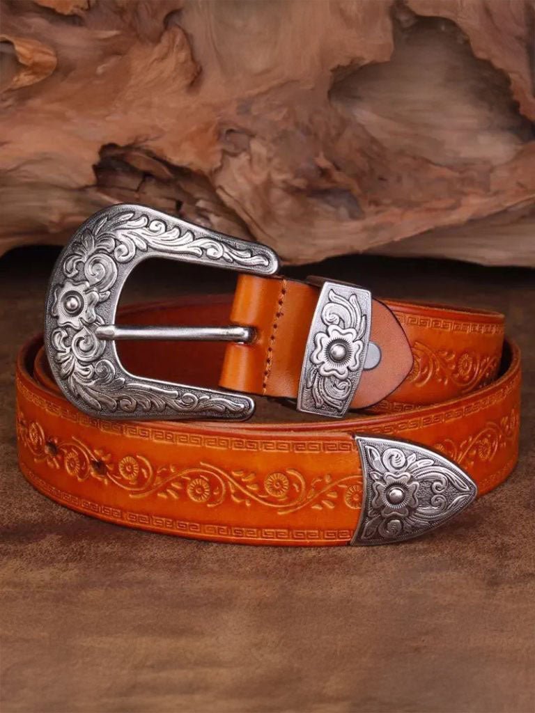 Elegancki Skórzany Pasek Western