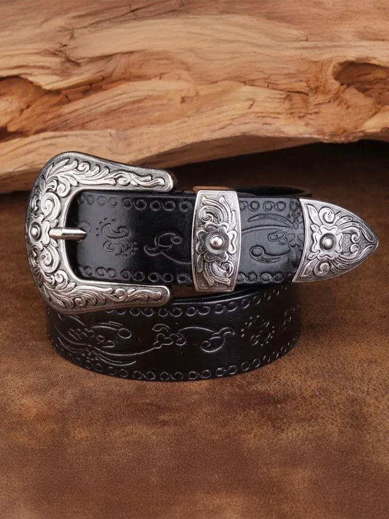 Elegancki Skórzany Pasek Western