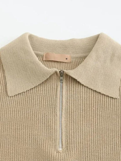 Podstawowy Sweter z Pół-Zipem