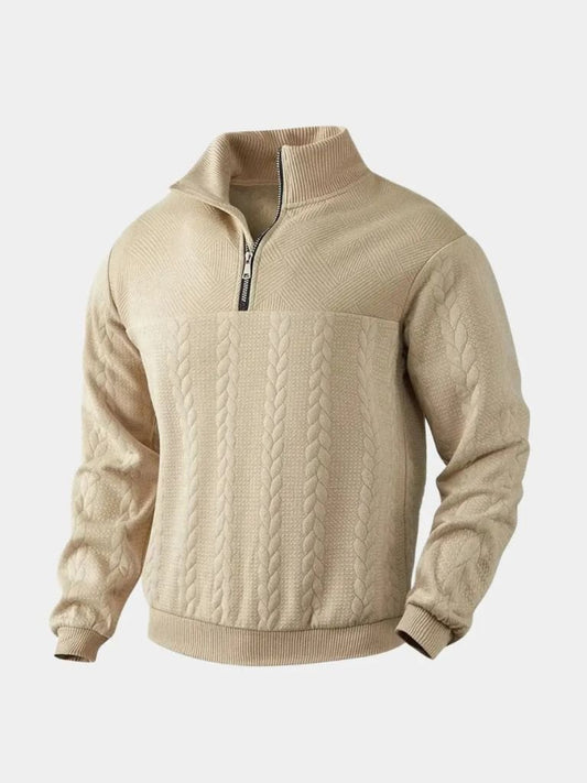 Esencjonalny Pulower Henley z Ćwierć Zippem