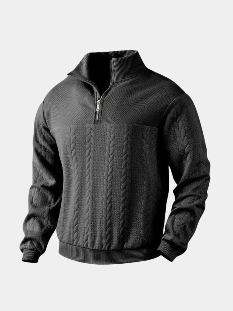 Esencjonalny Pulower Henley z Ćwierć Zippem