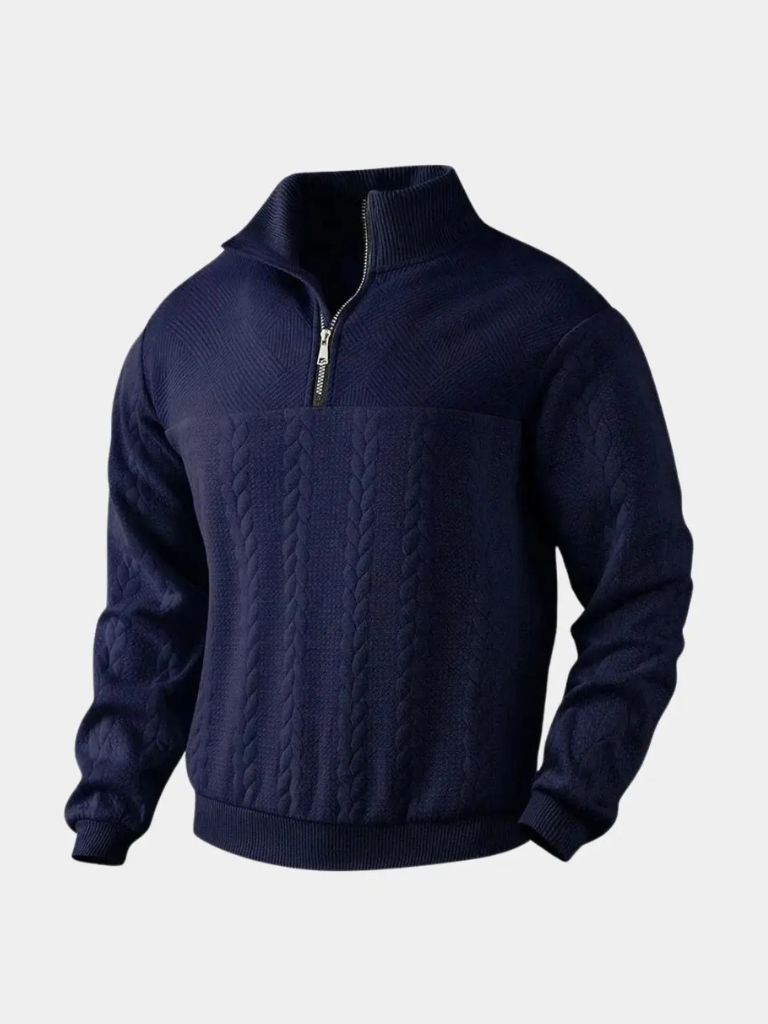 Esencjonalny Pulower Henley z Ćwierć Zippem