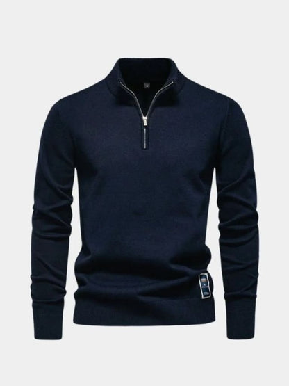 Podstawowy Sweter z Kwartalnym Zamkiem
