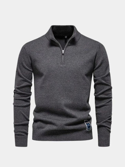 Podstawowy Sweter z Kwartalnym Zamkiem