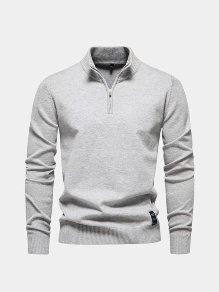 Podstawowy Sweter z Kwartalnym Zamkiem